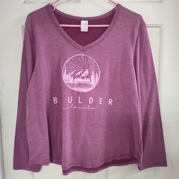 Women's Mauve Long Sleeve Graphic Tee - Picture 1 of 4